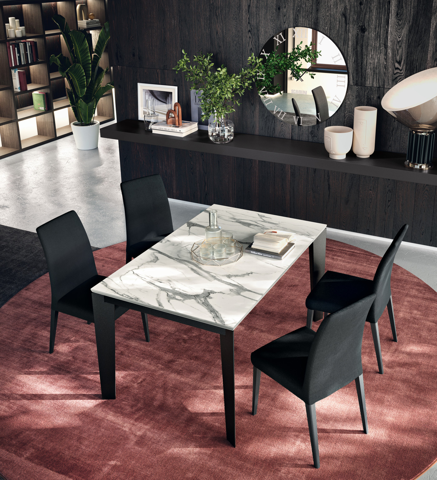 Roundhill Furniture Sanlo Set Tavolo Toeletta E Sgabello Rosa, Con Specchio Pieghevole, Finitura Bianca Anticata